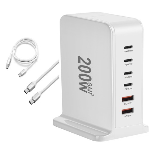 6/8 Port Fast GaN 200W Multi USB-C Wall Charger Quick Charging QC PD Type C USB - Picture 34 of 63