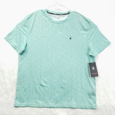 NEW Spyder Swim Shirt Men XL Green Rash Guard UPF 30 Breathable Quick Dry Crew