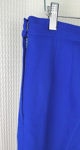 Vintage Polyester High Waisted Blue Trousers Waist 28" Size 6/8? - Picture 7 of 10