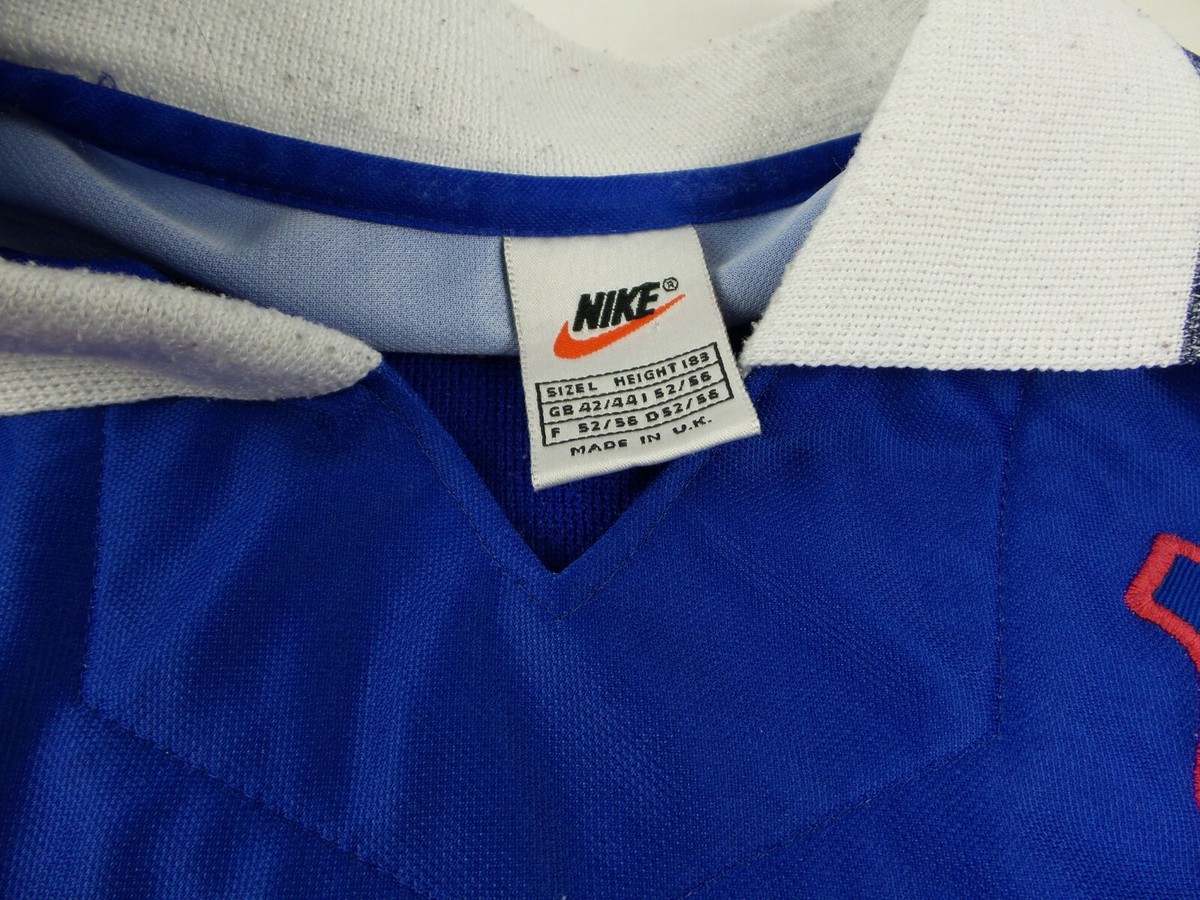 レンジャース　1999　ユニフォーム　M　NIKE　ナイキ　ブルー　ビンテージ Vintage Nike 1997-1999 Glasgow Rangers F.C Soccer Jersey