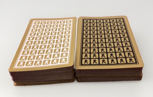 Vtg Playboy Complete Double Decks Bridge Playing Cards w/ Orig Case & Score Pad - Picture 5 of 9