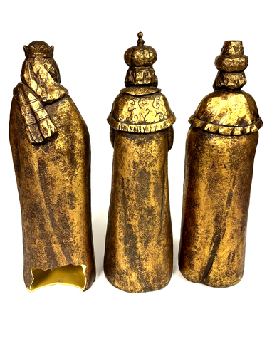 17" Tall Gold Three Kings of the Nativity - Picture 6 of 15
