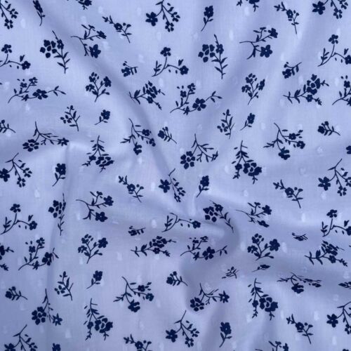 Bestickter Dobby 100 % Baumwolle gewebt Blumenmuster Sommer Schneiderei Stoff | pro Meter - Bild 6 von 25