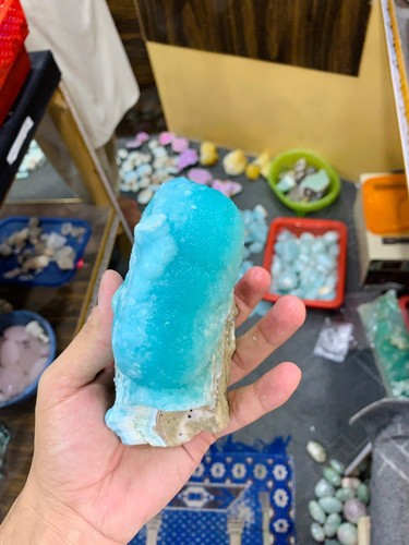 Premium Quality 1.2kg Natural Stone Blue Aragonite Crystal Mineral Specimen - Picture 7 of 7