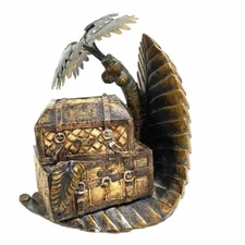 Pirate Treasure Chest Bookend Island  Decor Appx 6” Books Library Study