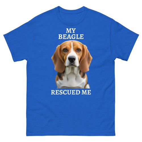 Beagle RESCUED ME T-shirt Preshrunk Gildan 5000 Tee Tear Away Label - Bild 10 von 16