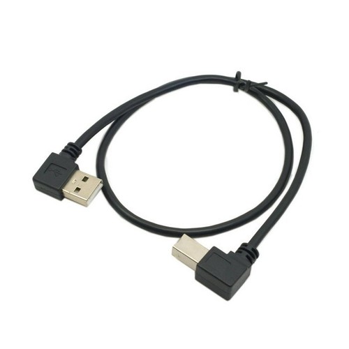 USB-A 2.0 Left-Angle Male to USB-B Right-Angle Male Printer Cable 50cm - 第 2/4 張圖片