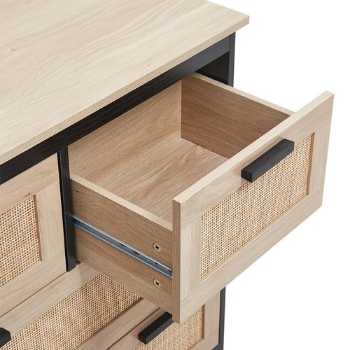 4 Drawers Cabinet Storage Cupboard Rattan Chest of Drawer Dresser Organiser Unit - Picture 11 of 13
