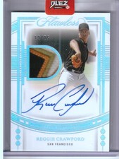 2023 Panini Flawless Reggie Crawford Silver Holo Patch Auto 12/25 GIANTS