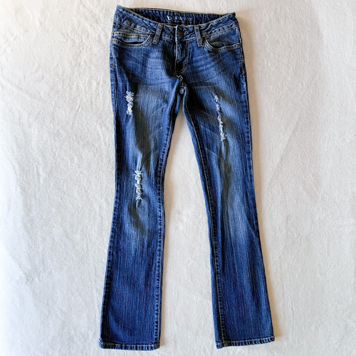 Pantalones de mezclilla para mujer B by Bullhead Pac Sun | Corte bota ajustado | Lavado oscuro | Talla 7 - Imagen 2 de 14
