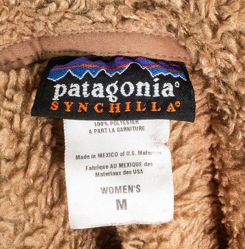 Patagonia Synchilla Fleece Curly Q Giacca Marrone Pile Scialle Donna Taglia M - Foto 8 di 12