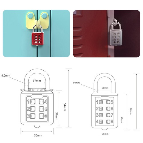 Digit Push Button Password Lock Chrome Plated Anti-theft Combination Padlock*k* - Picture 7 of 18