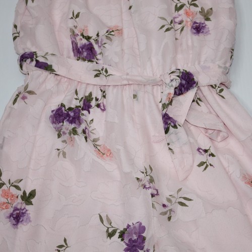 Zunie Girl's Blush Color Floral Burnout Chiffon Jumpsuit in size 12 NWT MSRP $58 - Picture 4 of 5