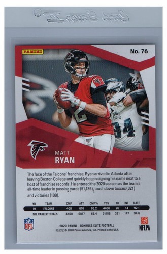 2020 Panini Elite Purple #76 Matt Ryan Falcons /99 - Bild 2 von 2