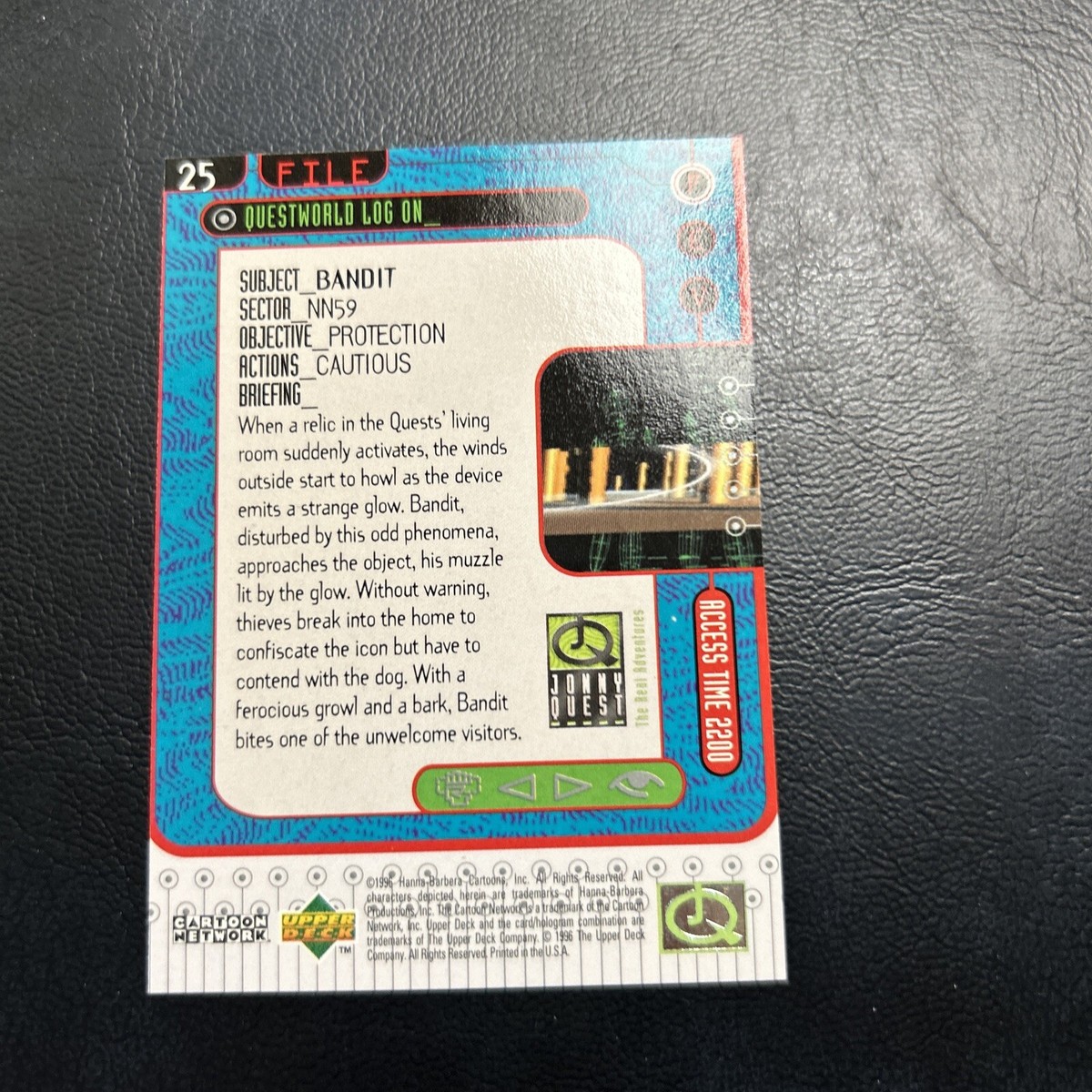 Cnx Jonny Quest Real Adventure 1996 Upper Deck #25 Bandit