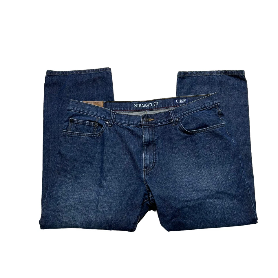 Chaps Straight Fit Jeans Mens Size 42 X 30 Dark Wash Denim - Image 4 of 4