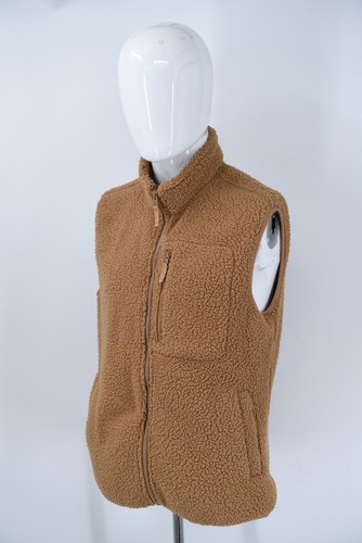 GAP Sherpa Teddy Bear Fleece Camel Zip Front Vest Mens Small (42-44) - Picture 8 of 21
