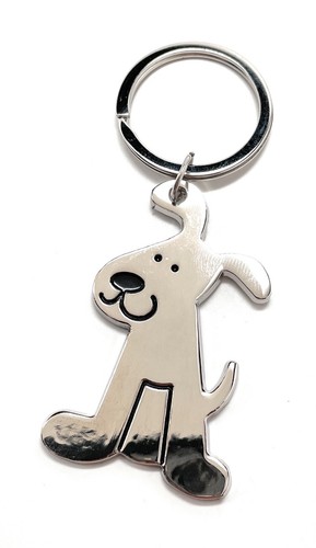 Lindo Llavero para Perro | Llavero Cachorro Plateado para Amantes de los Perros | Dijes de Mascotas de Dibujos Animados Gif - Imagen 2 de 6