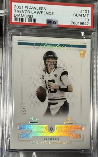 2021 TREVOR LAWRENCE ROOKIE FLAWLESS DIAMOND #/10! PSA 10 POP 2!