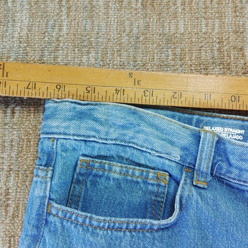 Cat & Jack Boys' Jeans Relaxed Straight Fit Medium Blue 18 Husky - Picture 9 of 16