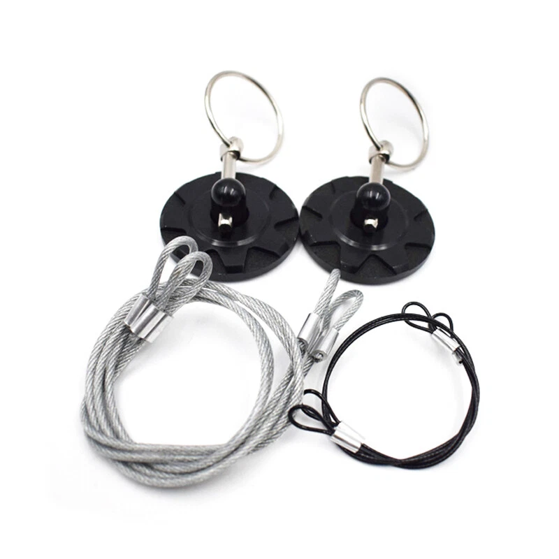 Kit de bloqueo de pasador de capó redondo de aleación de aluminio negro modificado para automóvil de carreras Foto 3 de 4