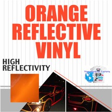 Reflective Sign Vinyl Adhesive safety Plotter cutter  12"x10 feet  ORANGE 