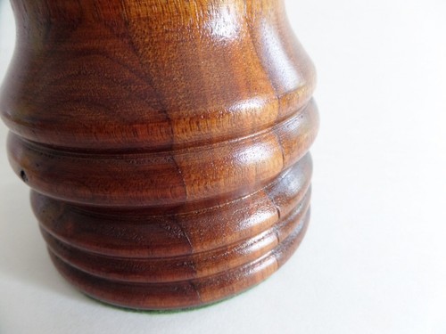 Vintage Turned Wood Pillar Candle Holder Walnut Mid Century Farmhouse 1970s - Picture 5 of 6