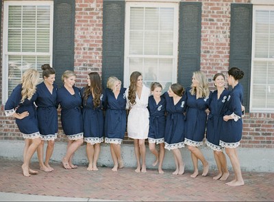 navy bridesmaid robe