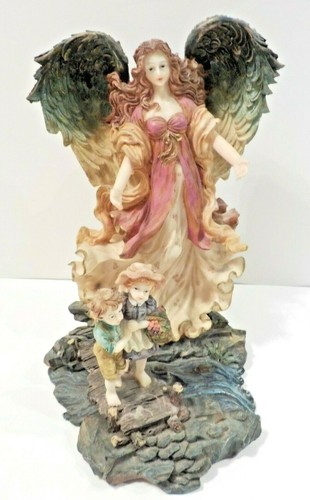 Guardian Angel Watching Over the Children 9 1/2" Tall
