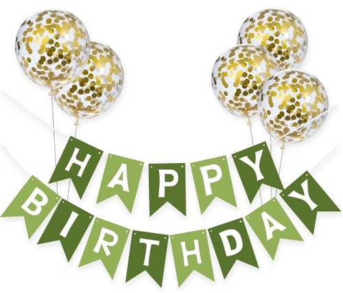 Meowoo Happy Birthday Banner Birthday Bunting with 5 Gold - FREE NEXT DAY✅🇬🇧