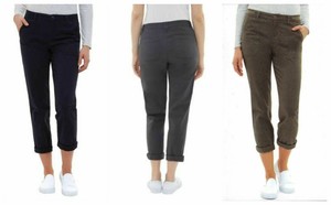Jones-New-York-Women-039-s-The-Chino-Pants-Gray-Navy-Olive-4-6-8-10-12-14