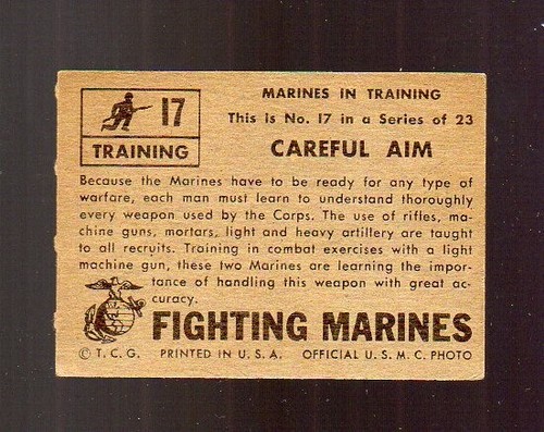 1953 Fighting Marines Card # 17 - TOPPS - Careful Aim - Picture 2 of 2