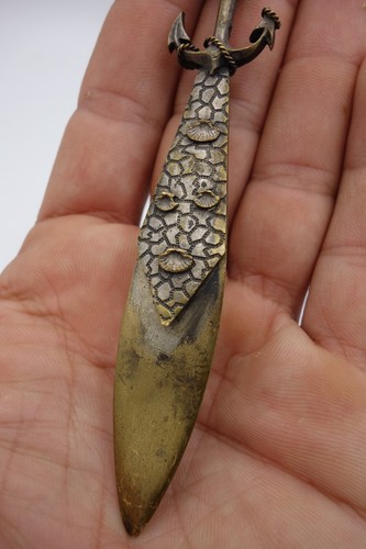 ouvre lettre , marque page bronze décor encre Marine. Coupe Papier Vintage - Imagen 2 de 9