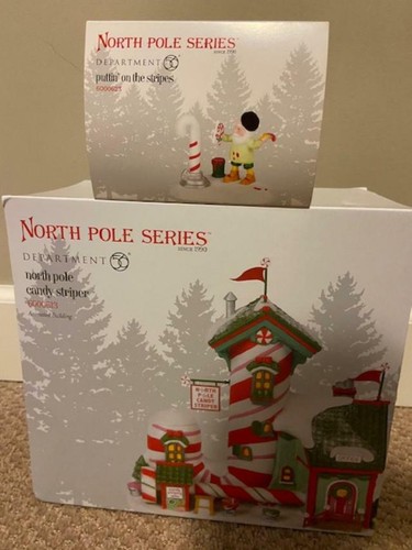 Department 56 North Pole Candy Striper AND Puttin' on the Stripes FREE SHIPPING - Picture 2 of 2