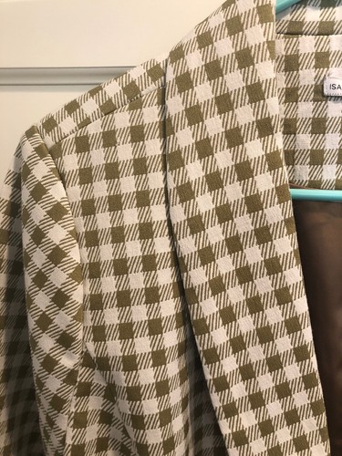 ISAAC MIZRAHI Bergdorf Goodman Nadelstreifen Blazer 12 Karos Champagner Beige - Bild 3 von 6