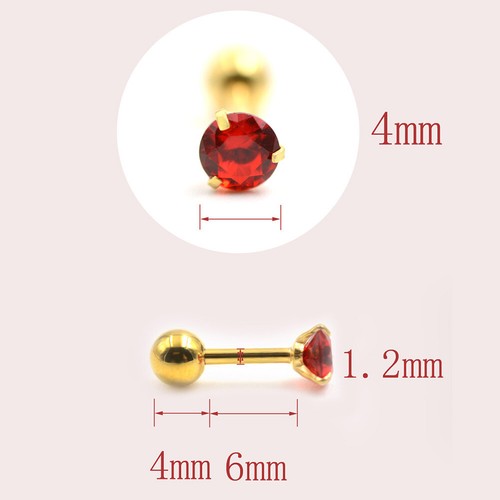 Unisex-Kristall-Ohrstecker Edelstahl Knorpel Obere Helix-Ohrring-Schmuck ≥ - Bild 2 von 16