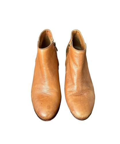 Sam Edelman Petty Cognac Leather Ankle Boots Booties Women's Size 7.5 - Picture 3 of 9