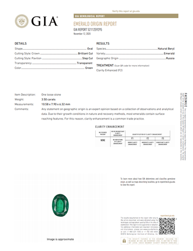 3.5CT Green Emerald Natural Beryl Brilliant Loose Oval Gemstone GIA Certificate - Picture 3 of 9
