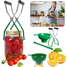 Kit Lattine Sollevatore Barattolo Bocca Larga Imbuto Coperchio Bacchetta Antiscottature Cucina.