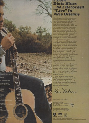 MERLE HAGGARD I LOVE DIXIE BLUES Carolyn CUTOUT VINYL LP ALBUM - Picture 5 of 5