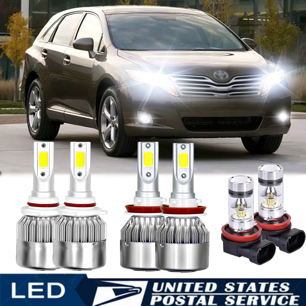 For Toyota Venza 2009-2016 6x LED Headlights High Low Fog