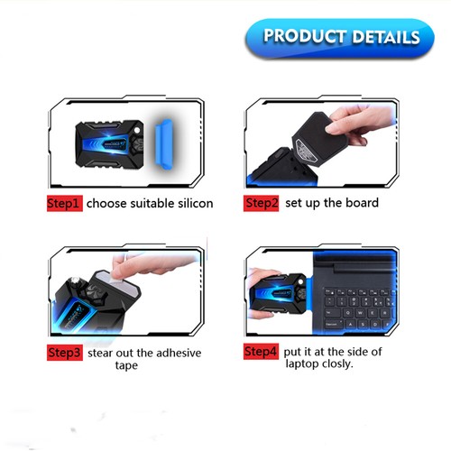 Vakuum USB Luftabluft Kühllüfter Kühler Kühler für Laptop PC G2Z0 - Bild 7 von 11