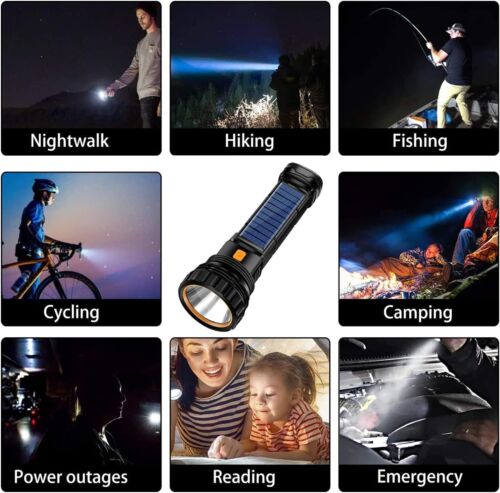 Solar/Rechargeable Multi Function 1000 Lumens LED Flashlight, with Emergency - Picture 6 of 28