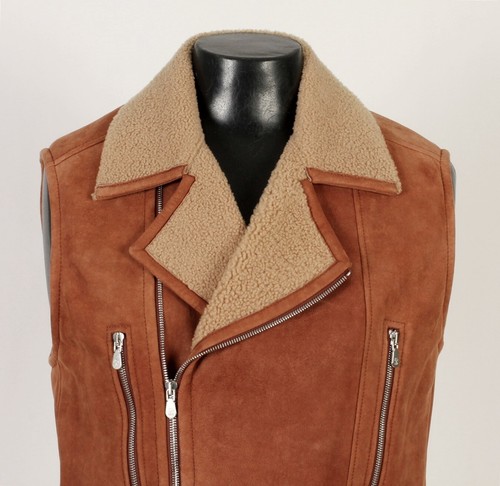 Brunello Cucinelli Leather Shearling Motorcycle Biker Vest - New - $7395 Retail - Picture 20 of 20