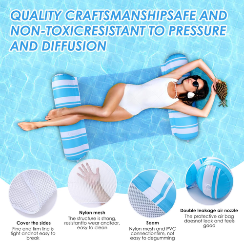Pool Float Adults 4-In-1 Water Hammock Float,Saddle, Drifter,Lounger Inflatable - Picture 2 of 12