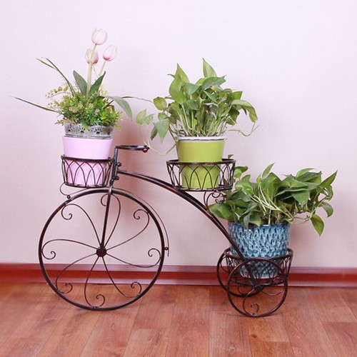 Tricycle Plant Stand Flower Pot Cart Bicycle Holder Rack for Home Garden Patio - Picture 8 of 12