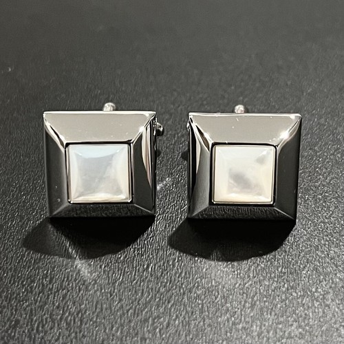 Trapezoidal Prism Mother Pearl Cufflinks Men Birthday Father’s Day Gift InBox - Bild 1 von 7