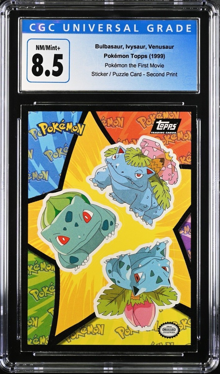 Pokémon CGC 8.5 Bulbasaur Ivysaur Venusaur Black Logo Topps