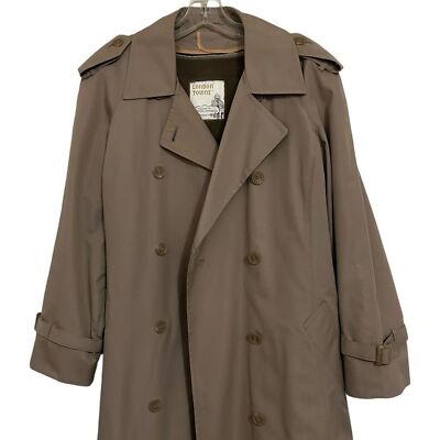 LONDON TOWNE Tan Vintage All-season Fleece Lined Trench Coat 14P
