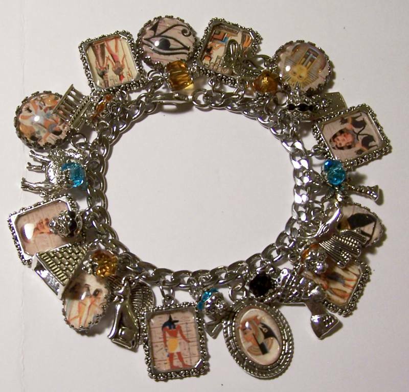 Ancient Egypt Egyptian Cleopatra Horus Nefertiti Charm Bracelet